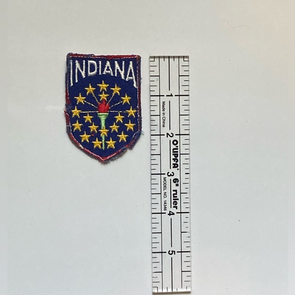 Vintage Indiana State Crest Embroidery Sewing Appliqué Sew On Patch - Picture 3 of 5